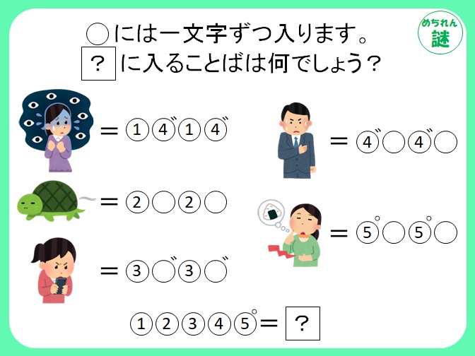 謎解き３４ イラスト謎解き 難易度 普通 謎解き王国